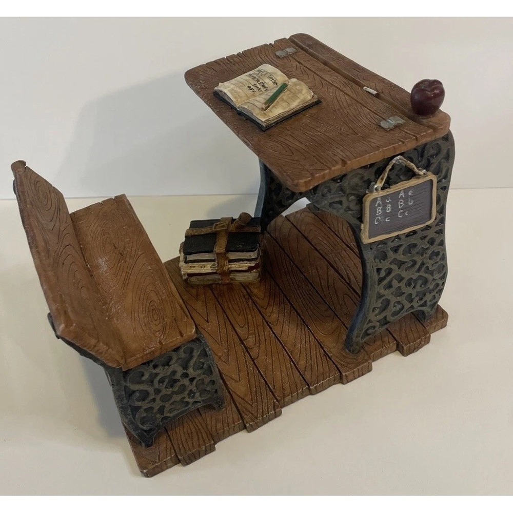 Cracker Barrel Desk Figurine Old Style School Desk 7" x  5"‎
